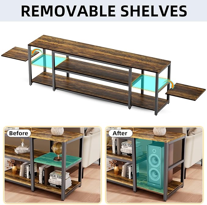Aquzee 85 inch TV Stand, Entertainment Center - Image 8