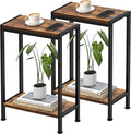 Narrow Side Table for Small Space Set of 2, 2-Tier Small End Table by HOME