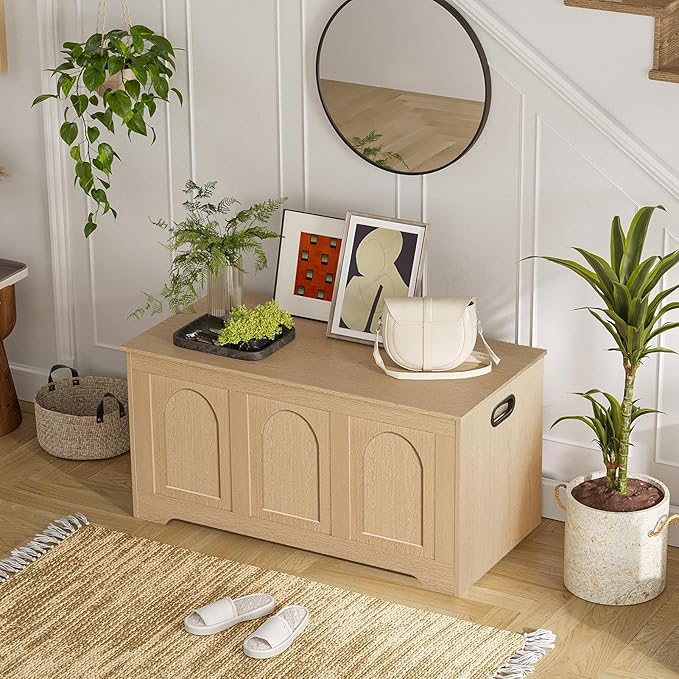 DINZI LVJ Storage Chest, 39.4”Wooden Storage Box - Image 2