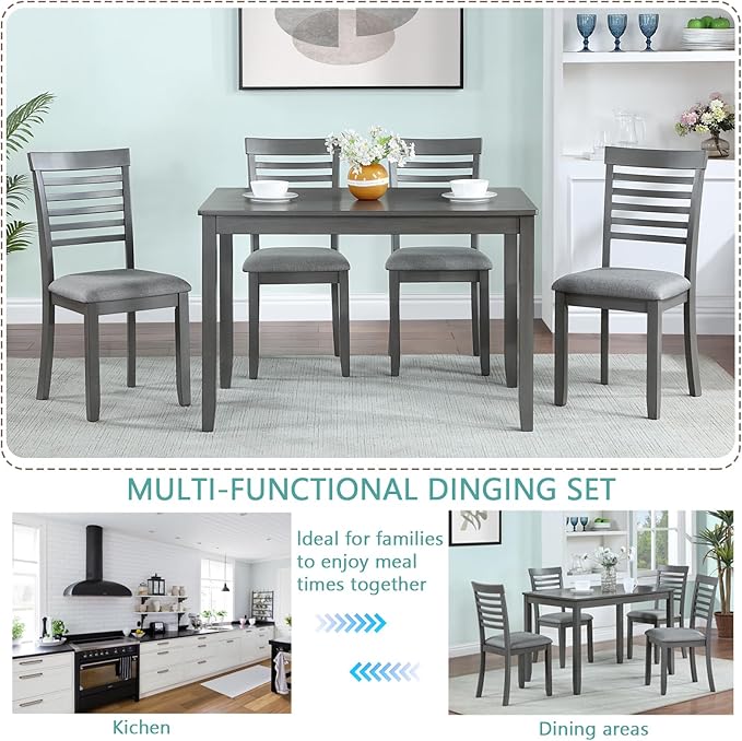 KEIKI 5-Piece Standard Height Dining Table Set - Image 4