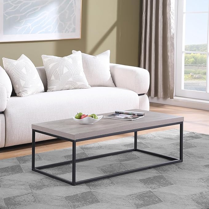 CENSI 47-Inch Grey Wash Accent Coffee Table/Center Table - Image 4