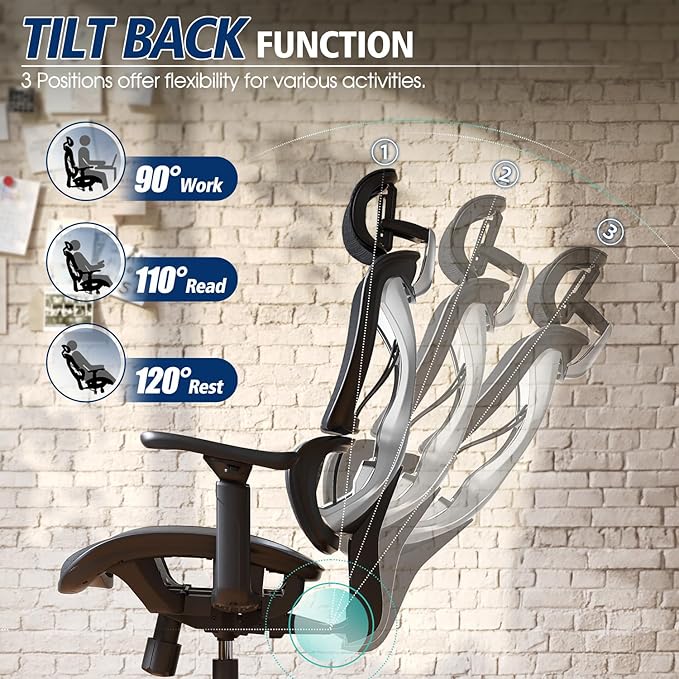 GABRYLLY Ergonomic Office Chair, Big and Tall Mesh Chair - Image 7