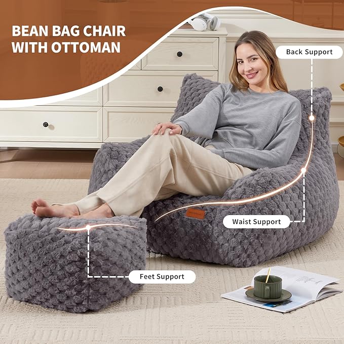 Gaming Chair Comfy Bean Bag Couch Sofa Chair - Image 3