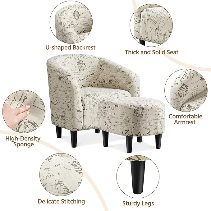 Yaheetech Modren Club Chair - Image 5