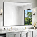 40x48 inch Large Black Bathroom Mirror, Rectangle Mirror by Unknown