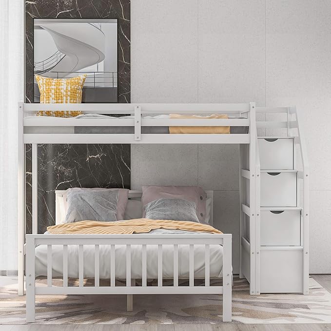 Twin Over Full Wood Loft Bed - Image 3