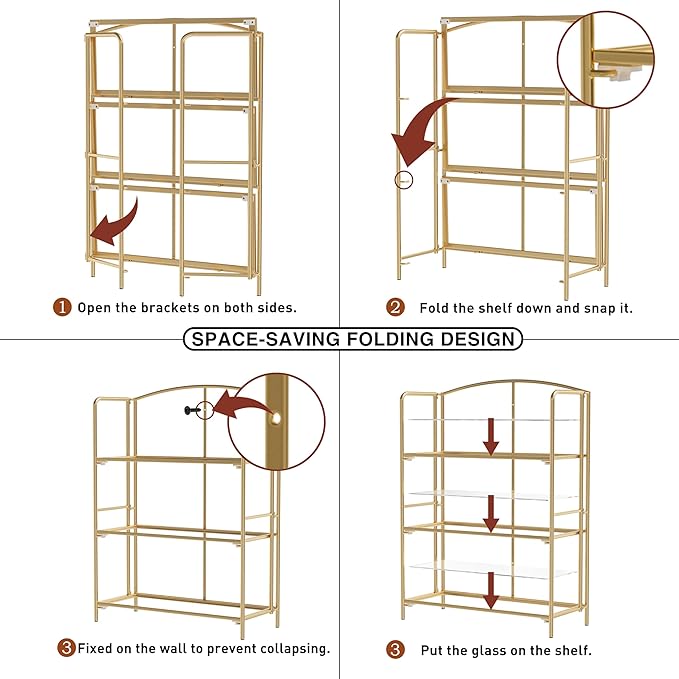 Crofy No Assembly Folding Bookshelf - Image 4