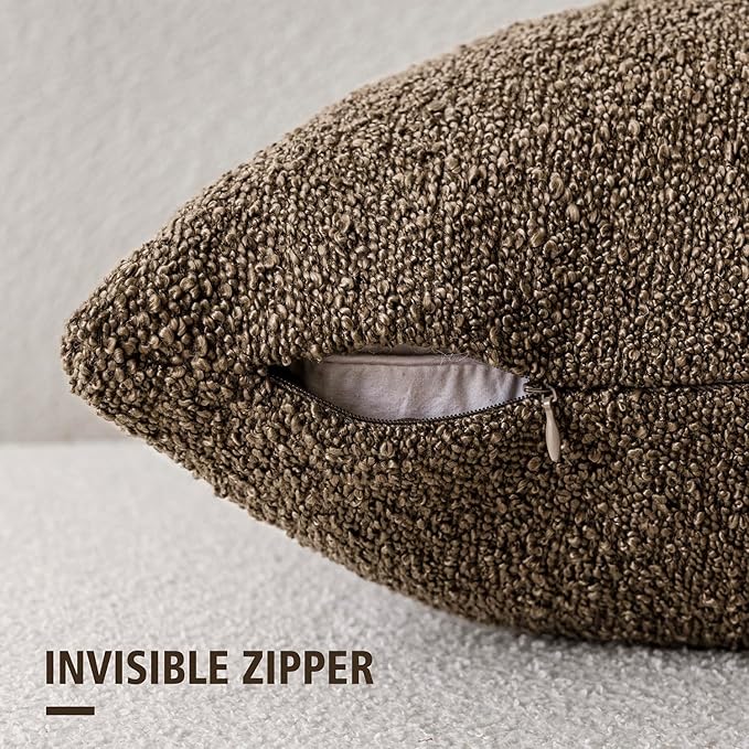 Foindtower Set of 2, Decorative Textured Boucle Throw Pillow Covers Accent - Image 2