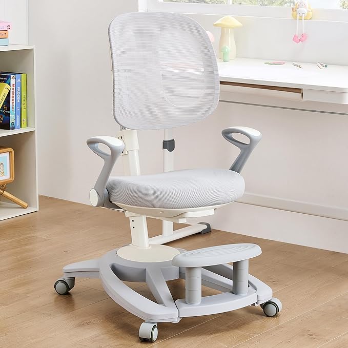 Ergonomic Kids Desk Chair with Footrest & Height-Adjustable Seat, Work & Dining - Image 4
