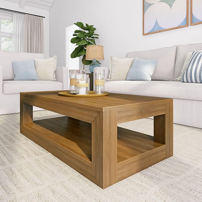 Plank+Beam 40" Modern Rectangular Coffee Table by PlankBeam