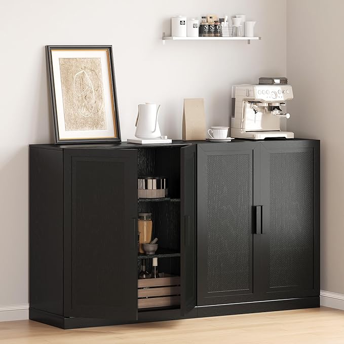 Buffet Cabinet, 4-Doors Sideboard Cabinet - Image 3