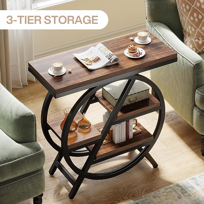 Tribesigns End Table Set of 2, 3-Tier Narrow Sofa Side Table - Image 8