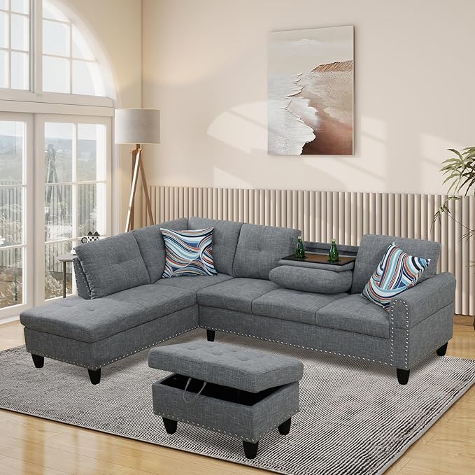 L Shaped Modular Sectional Sofa by NicBex
