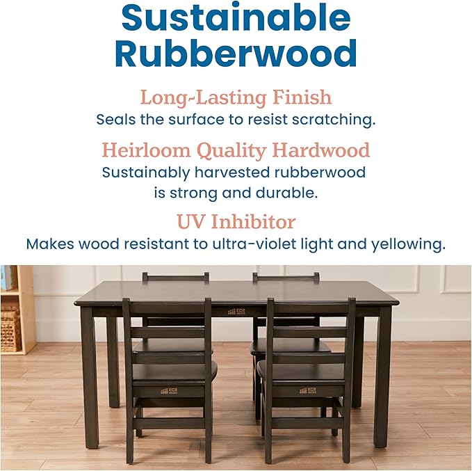 ECR4Kids 24in x 48in Rectangular Hardwood Table and Chair Set, 12in Seat Height - Image 7