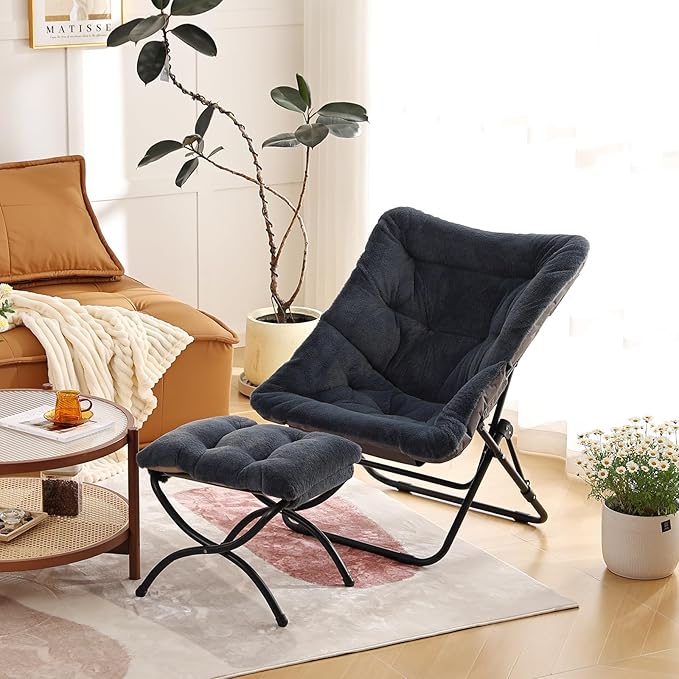 Comfy Folded Chair, Soft Faux Fur Oversized Folding Chair, Flexible Lounge Lazy - Image 6