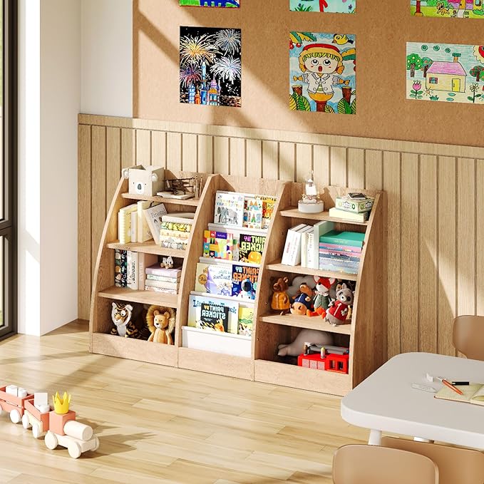 4 Tier Kids Bookshelf, 4 Layer Sling Kids Book Shelf - Image 3