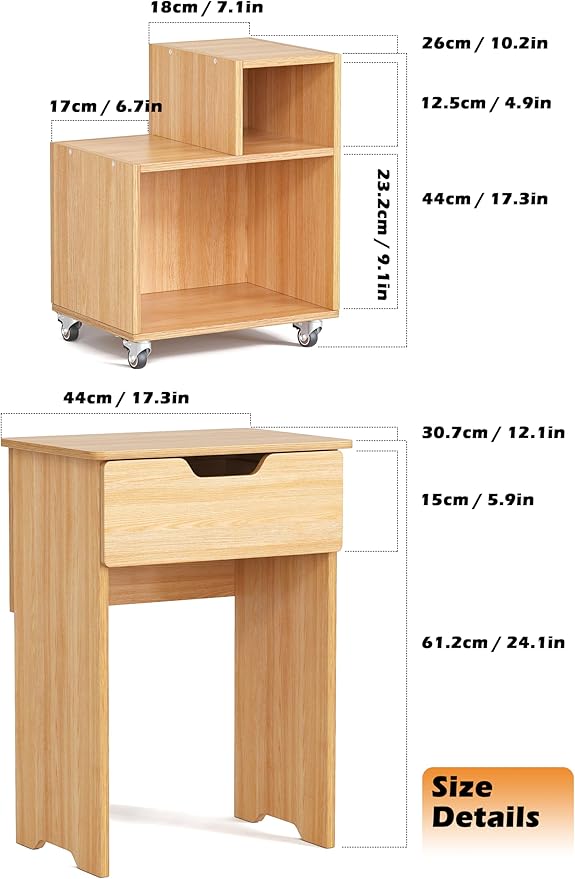 End Table Small Night Stand for Small Spaces Narrow Side Tables Bedside Table - Image 2