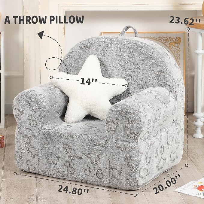 Dinosaur Glow in The Dark Kids Sofa - Image 3
