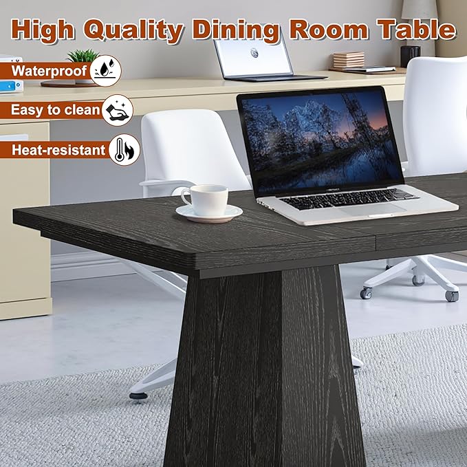 63 Inch Dining Table for 4-6, Modern Kitchen Dinner Table - Image 6