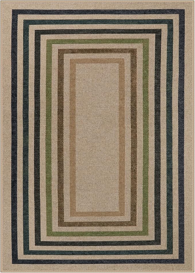Lahome Modern Geometric Easy Jute Rug, Washable 5x7 Indoor Outdoor Rugs - Image 7