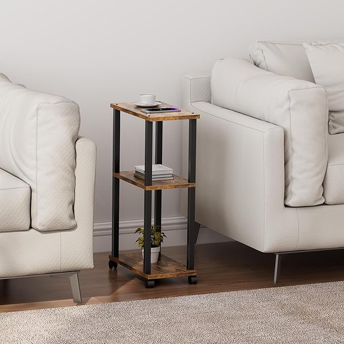 TUTOTAK Small Side Table, Narrow End Table, Bedside Table, Couch Side Table - Image 8