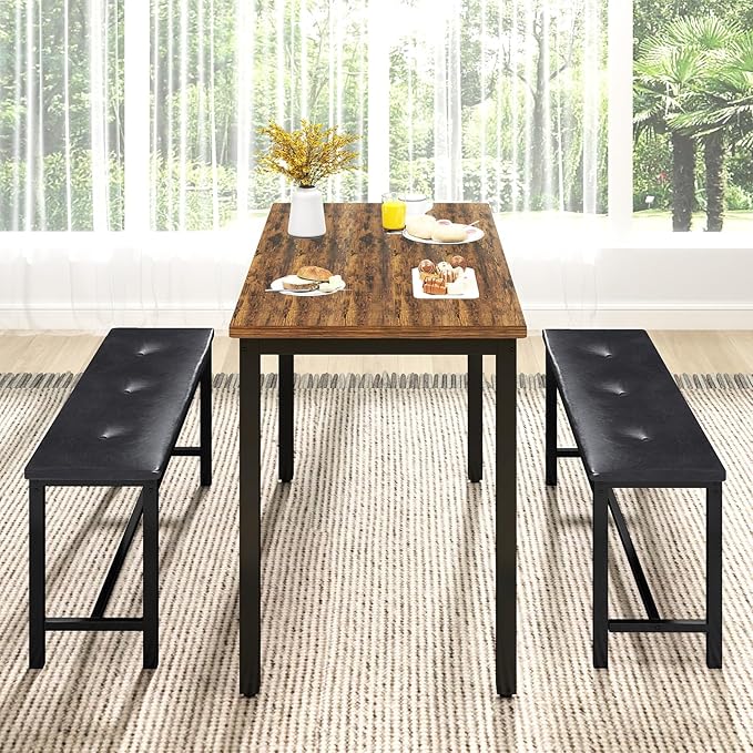 Rovibek Dining Room Table Bench Set - Image 5