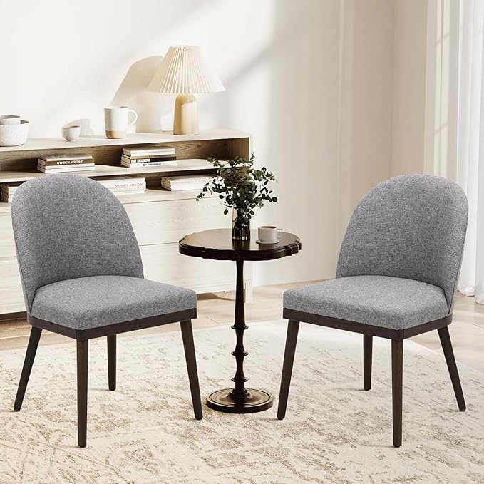 COLAMY Upholstered Dining Chairs Set of 2, Wooden Kitchen Chairs by COLAMYINC