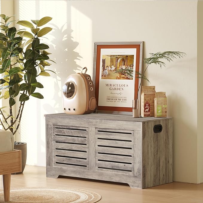 DINZI LVJ Storage Chest, Flip-Top Wooden Toy Box - Image 6