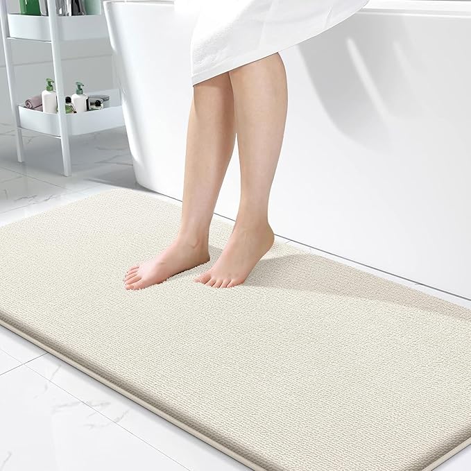 OLANLY Thick Memory Foam Bath Mat Rug 47x24, Extra Soft Absorbent Bathroom Rug by OLANLY