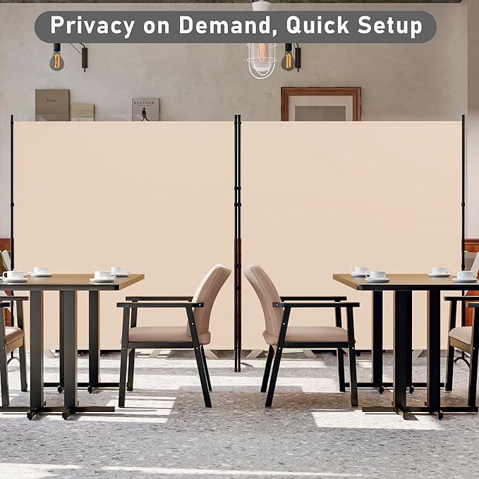 Room Divider 126''W x 71''H Large 2 Panel Privacy Screen - Image 6