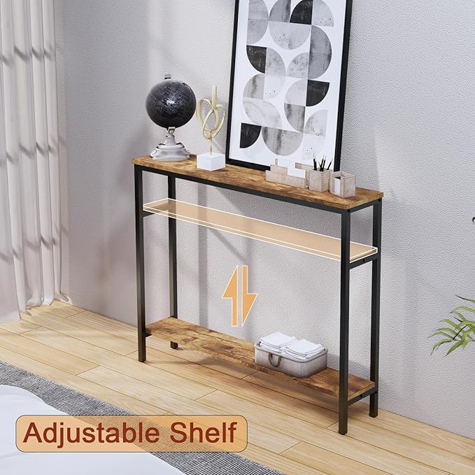 Narrow Console Table, 39.4” Sofa Table - Image 4