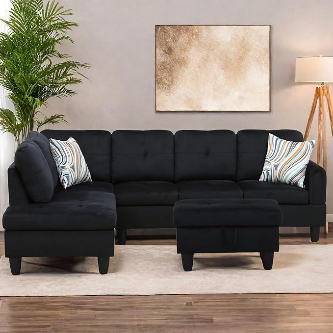 L Shaped Sectional Couches for Living Room, Modern Modular Sectional Sofa by FONTOI
