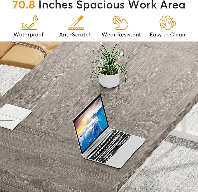 Tribesigns 70.8-Inch Executive Desk, Large Computer Office Desk Workstation - Image 6