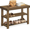 SONGMICS Shoe Rack Bench, 3-Tier Bamboo Shoe Storage Organizer, Entryway Bench by SONGMICSbySONGMICSHOME