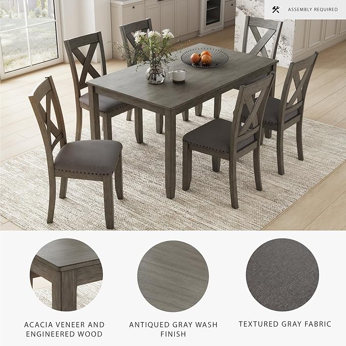 Signature Design by Ashley Caitbrook Rustic 7 Piece Dining Set, Include Table - Image 3