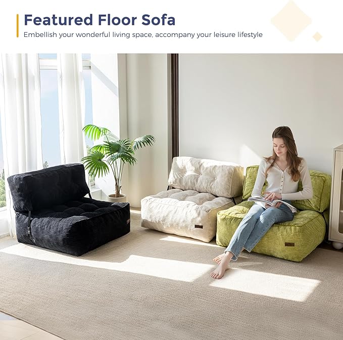 MAXYOYO Floor Sofa Bean Bag Sofa Couch, Comfy Floor Couch - Image 7