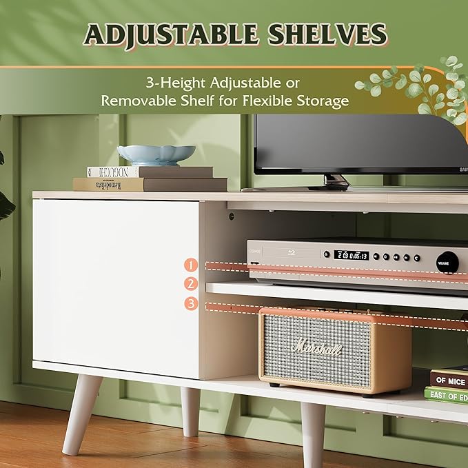 WLIVE TV Stand for 65 70 inch TV, Boho Entertainment Center - Image 7
