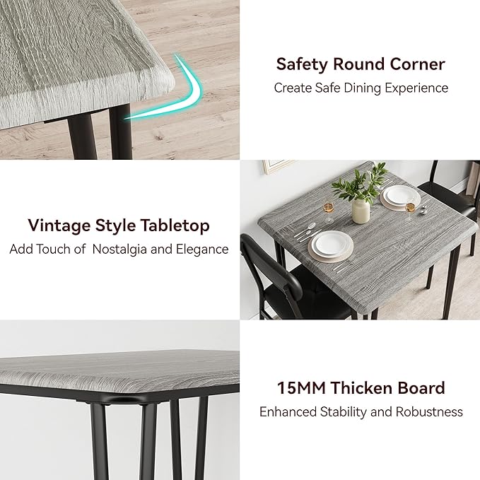 GarveeHome Dining Table Set for 2, Kitchen Table - Image 5