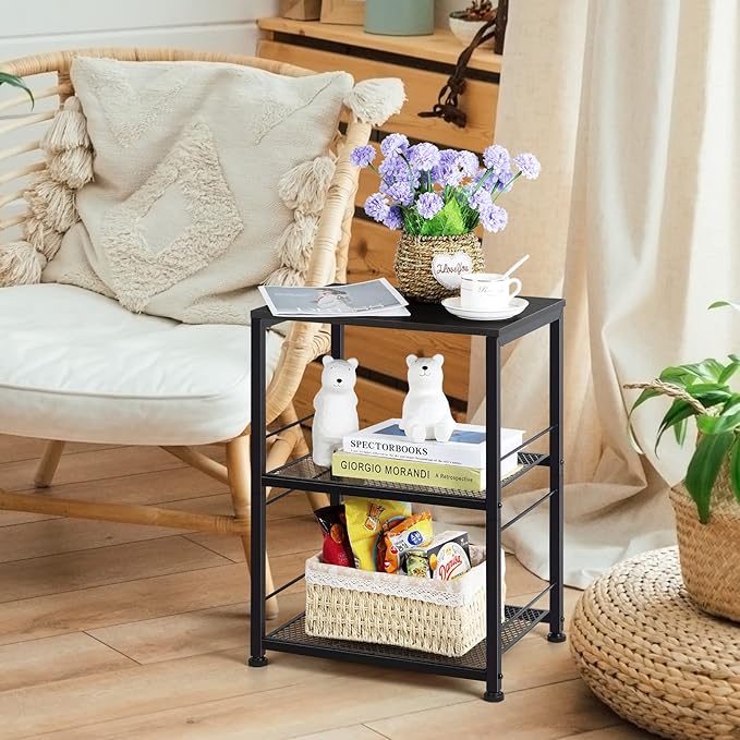 OYEAL Black Night Stand Industrial End Table - Image 2