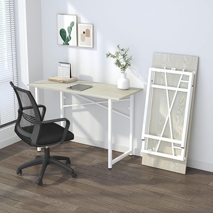 47 inch Folding Desk, Writing Gaming Computer Camping Table, No Assembly - Image 8
