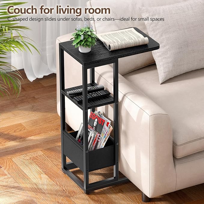 C Shaped End Table, Small Side Table - Image 4