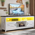 YITAHOME Farmhouse TV Stand for 65/75 Inch Television, LED Entertainment Center by YITAHOME