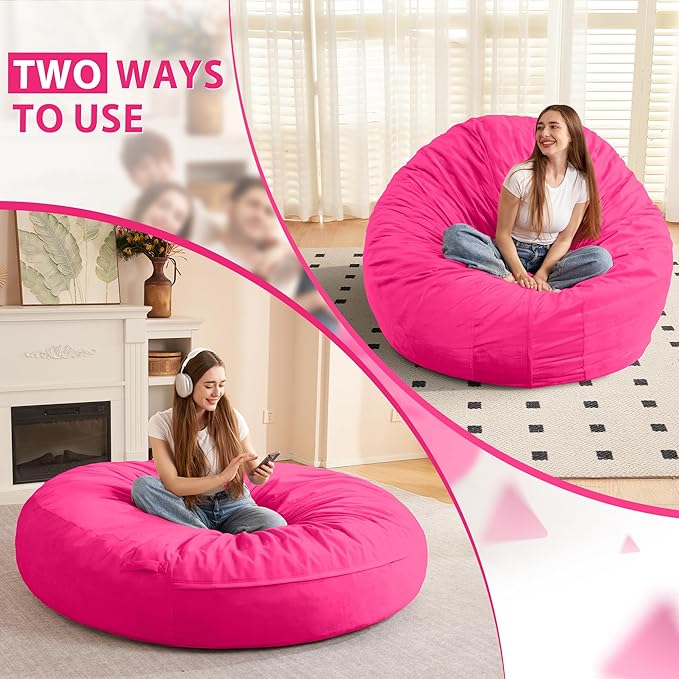 HABUTWAY XX-Large Bean Bag Chair: Giant 7' Memory Foam Furniture Bean Bag Chairs - Image 7