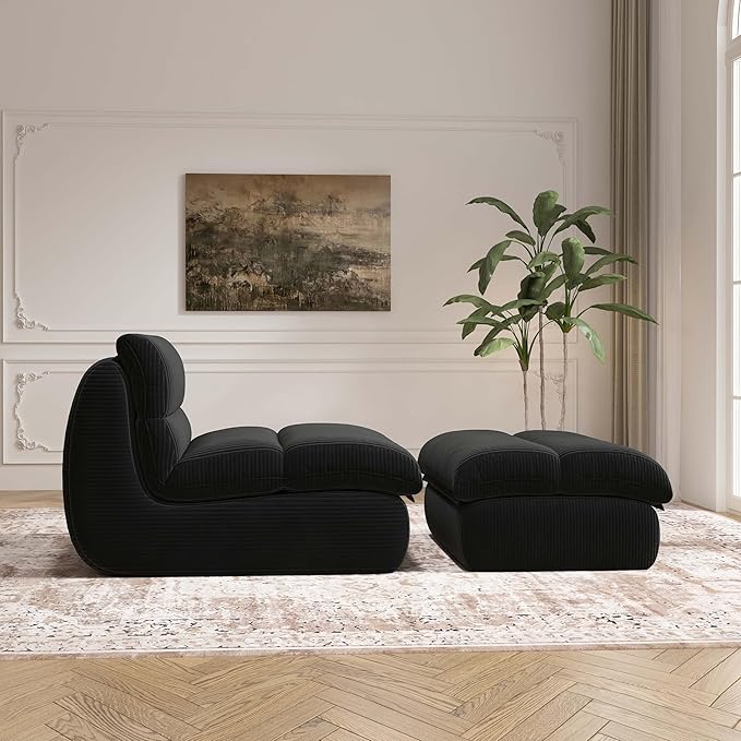 Bean Bag Chair with Ottoman, Cozy Comfy Reading Nook Chairs, Ultra Soft - Image 5