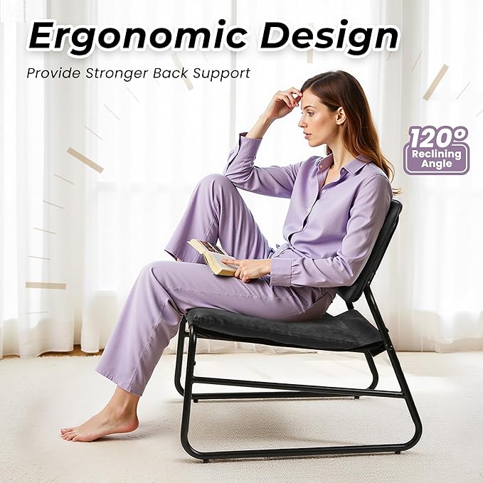 DAICO Modern Accent Chair Comfy Living Room Chair Armless Sling Accent Chairs - Image 3