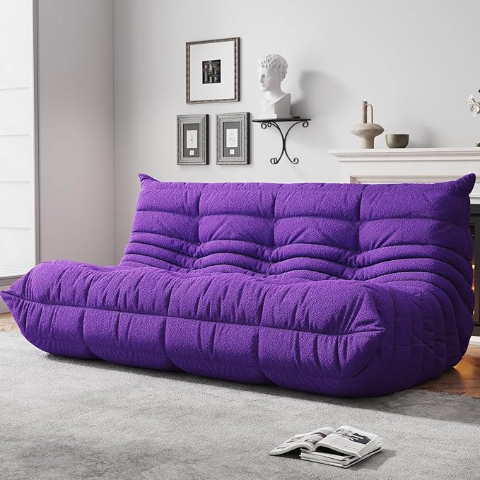 Bean Bag Chairs for Adults, BeanBag Reading Chair Memory Foam Couch 3-Seater by WHGBJA