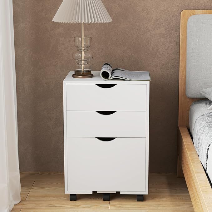 HollyHOME 3-Drawer Wood File Cabinet, Under Desk Cabinet - Image 6
