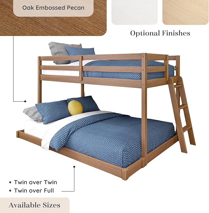 Grain & Grove Bear Twin Over Full Bunk Bed, Low Bunk Bed Frame - Image 6