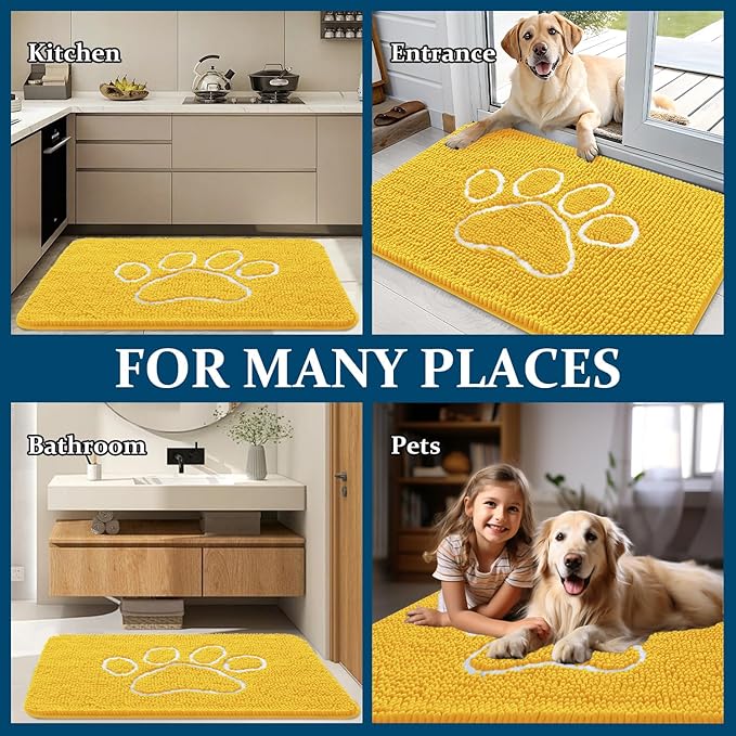 OLANLY Door Mat for Muddy Dog Paws 36x24, Ultra Absorbent Chenille Mud Doormat - Image 8