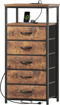 Huuger 5 Drawers Dresser with Charging Station, Dresser by Huuger